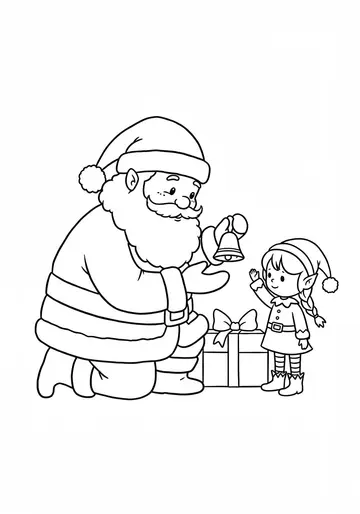 Holly the Elf's Gift Coloring Pages for Kids