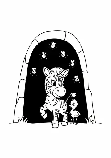 Brave Zorro's Echo Cave Zebra Coloring Pages