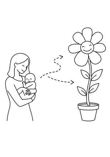 Growing a Garden National Breastfeeding Month Coloring Pages