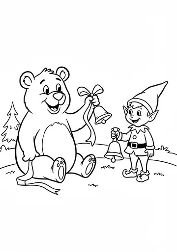 Barnaby Bear's Bell Fun Coloring Pages for Toddlers