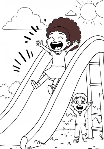 Joyful Playground Fun Kindergarten Coloring Pages