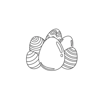 Simple Easter Eggs Line Art Coloring Page for Kids - Printable Black & White Design