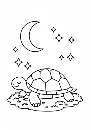 Bedtime Dreams Turtle Coloring Pages
