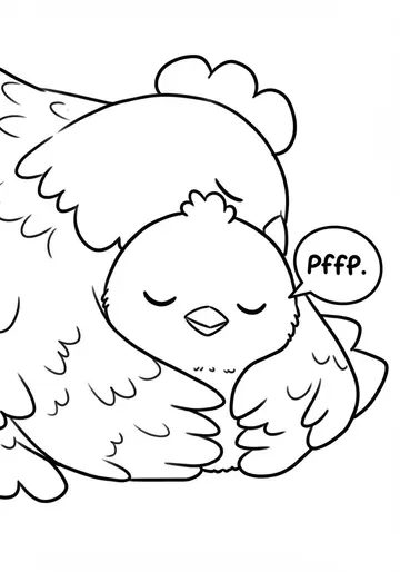 Goodnight Snuggles Chick Coloring Pages