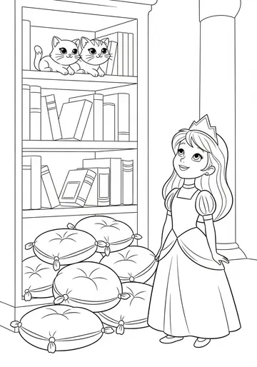 Princess Cleo Meets Kittens Coloring Pages