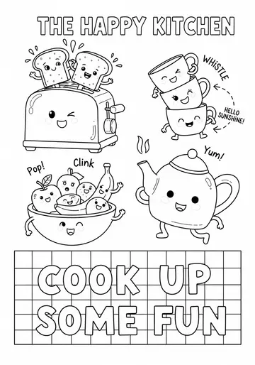 Cook Up Some Fun Kitchen Coloring Page