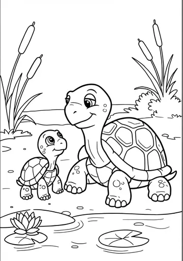 Grandpa Turtle's Wisdom A toothless Turtle Coloring Page