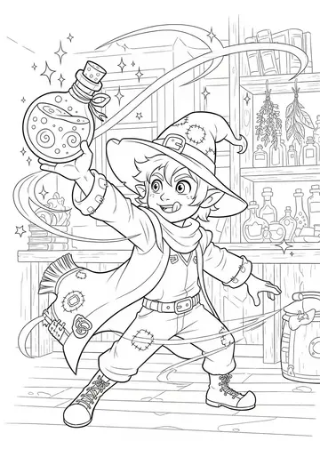 Sprunki Magic Potion Coloring Page