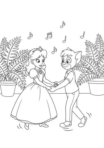 Princess Daisy Discovers Dance Coloring Pages