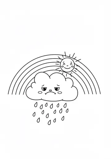 Grumpy Cloud's Kind rainbow Coloring Book