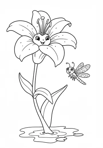 Lily's Thirst Adventure Lilies Coloring Pages for Kids